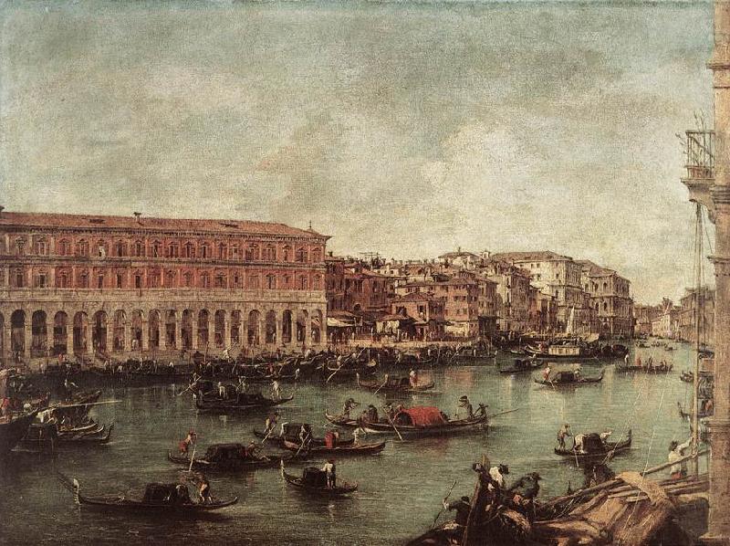 GUARDI, Francesco The Grand Canal at the Fish Market (Pescheria) dg oil painting picture